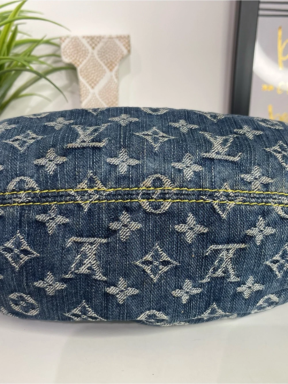 Louis Vuitton Blue Denim Monogram Pleaty